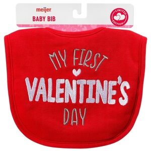 Red Valentine's Day Baby Bib